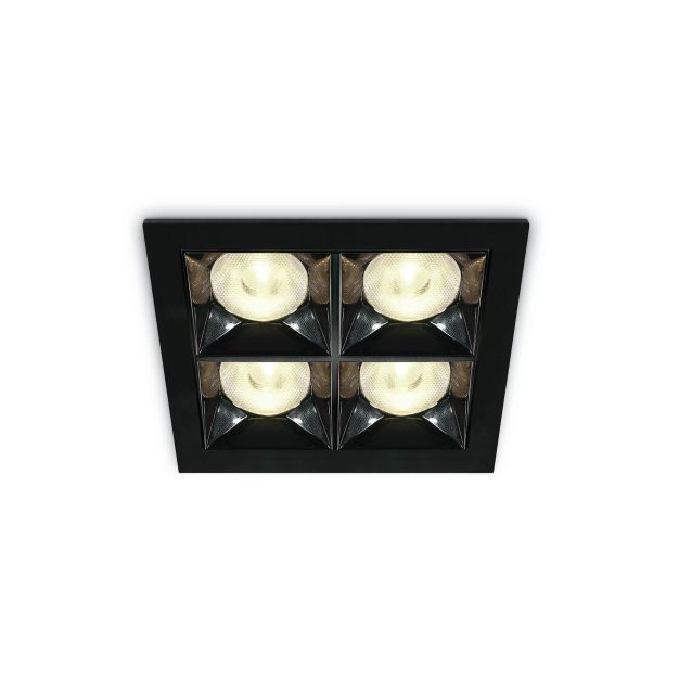 ONE Light Mirror Square Boxes - inbouwspot - 93 x 93 mm, 85 x 85 mm inbouwmaat  - 16W LED incl. - zwart