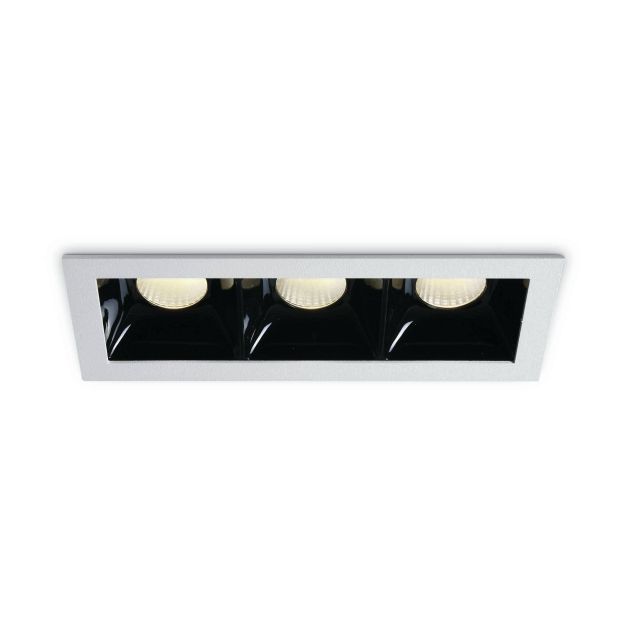 ONE Light Shop Square Boxes - inbouwspot - 157 x 62 mm, 150 x 57 mm inbouwmaat  - 3 x 6,5W dimbare LED incl. - wit