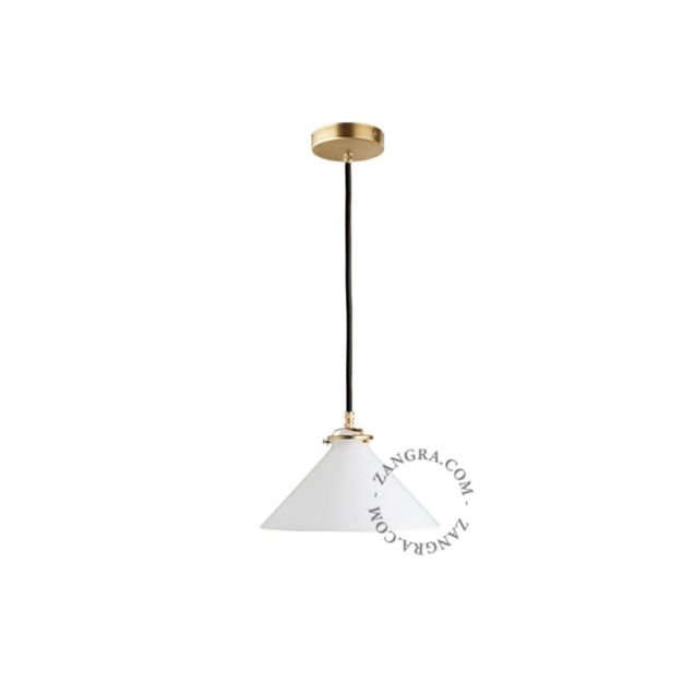 Zangra - hanglamp - ⌀ 25 x 315 cm - opaal en messing