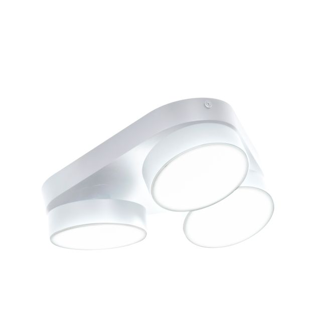 Lutec Stanos - opbouwspot 3L - slimme verlichting - Lutec Connect - 22 x 22 x 5,5 cm - 20,4W LED incl. - dimfunctie via app - 2700K-6500K - wit