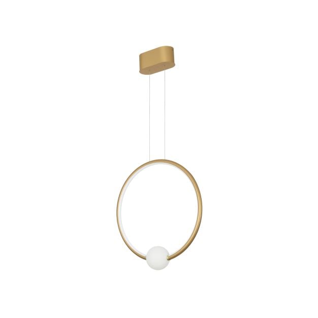 Nova Luce Celia - hanglamp met afstandsbediening - 43 x 10 x 120 cm - 25,6W dimbare LED incl. - satijn goud en opaal