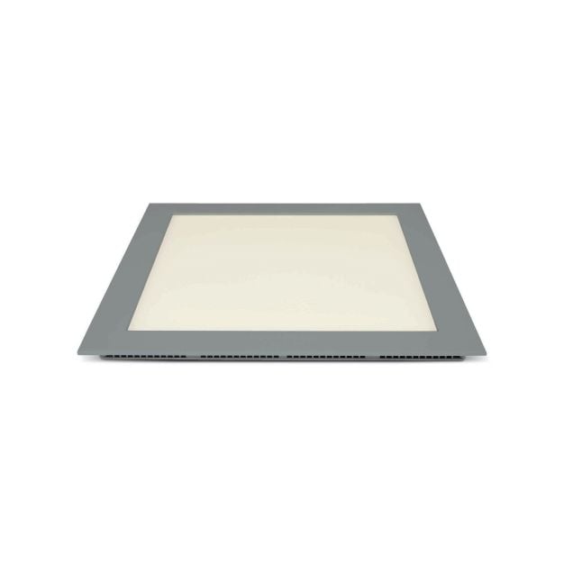 ONE Light Square Recessed Panels - inbouw plafondverlichting - 30 x 30 x 2,2 cm - 30W LED incl. - IP40 - grijs - warm witte lichtkleur