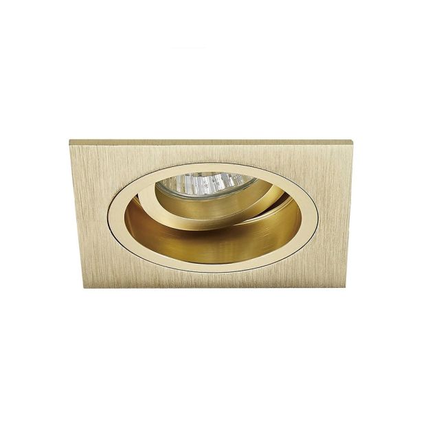 Zuma Line Chuck DL Square - inbouwspot 1L - Ø 92 mm,  Ø 80 mm inbouwmaat - geborsteld goud