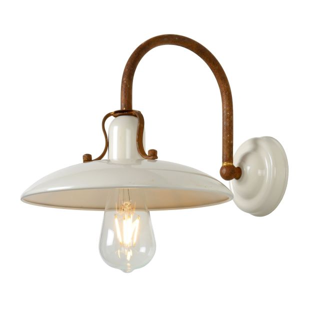 Lucide Romer - wandverlichting - 24 x 32 x 20 cm - crème, roest