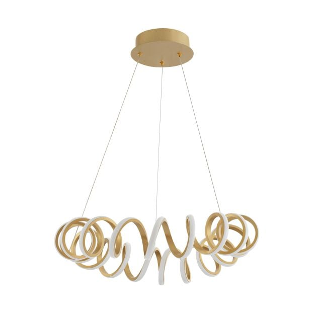 Nova Luce Zinia - hanglamp - Ø 60 x 150 cm - 45W LED incl. - zand goud