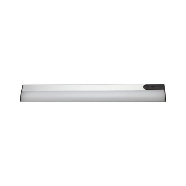 Integral LED kastverlichting met sensor - 1,4 x 4,5 x 35 cm -  1,7W dimbare LED incl. - wave-dimfunctie  - oplaadbare batterij 5V - aluminium