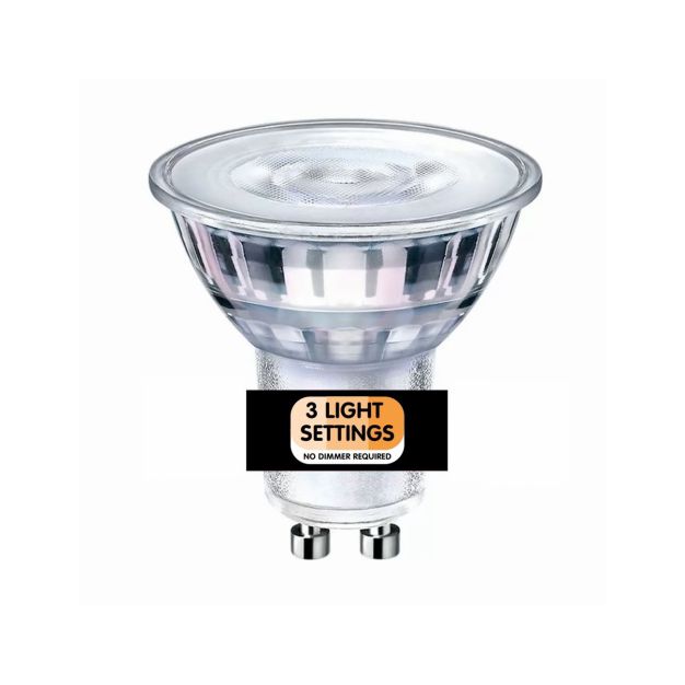 ETH LED Sceneswitch - 3-stappen dimbaar - GU10 - 5W - 2700K/2500K/2200K - transparant