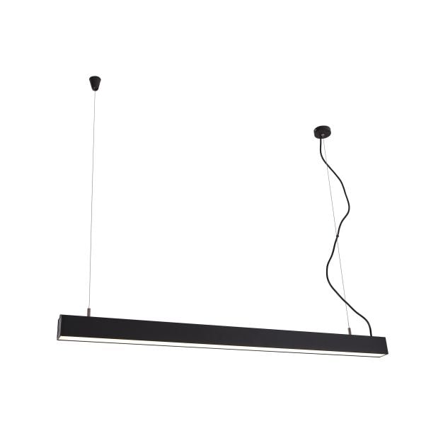 Dobac Fortis Pendant 36W - hanglamp - 113 x 6 x 5 cm - 36W LED incl. - zwart - witte lichtkleur (laatste stuk!)