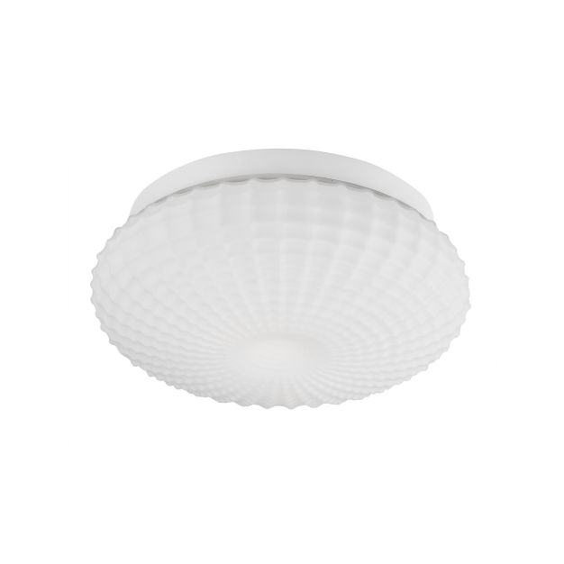 Nova Luce Clam - plafondlamp badkamer - Ø 30 x 12 cm - IP44 - wit