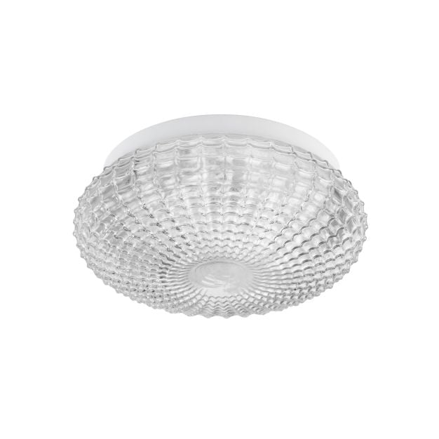 Nova Luce Clam - plafondlamp badkamer - Ø 30 x 12 cm - IP44 - transparant