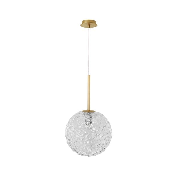 Nova Luce Mirano - hanglamp - Ø 30 x 180 cm - messing goud en transparant