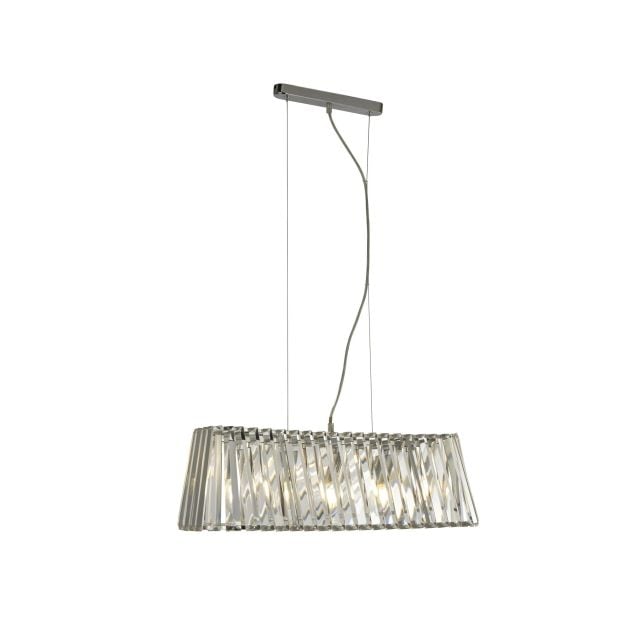 Searchlight Tiara - hanglamp - 67 x 24 x 150 cm - chroom en transparant