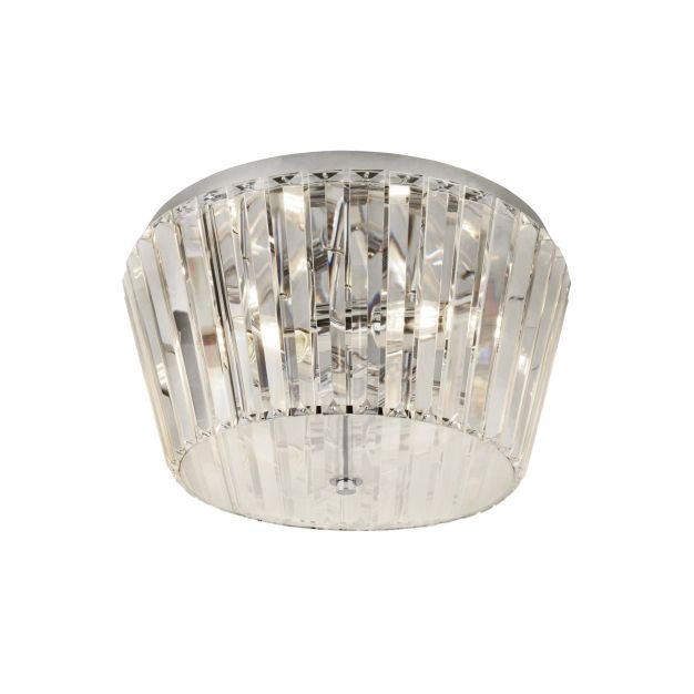 Searchlight Tiara - plafondverlichting - Ø 40 x 23 cm - chroom en transparant