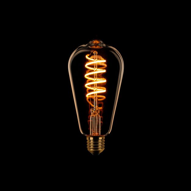 ETH Edison Spiral LED Filament ST64 - E27 - 3 stappen dimbaar - 7W - 1800K  - goud