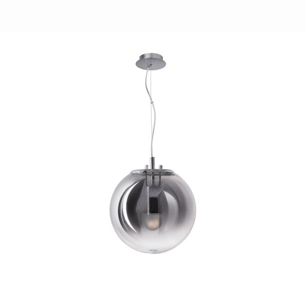 Nova Luce Arabela - hanglamp - Ø 30 x 150 cm - gerookt glas en chroom