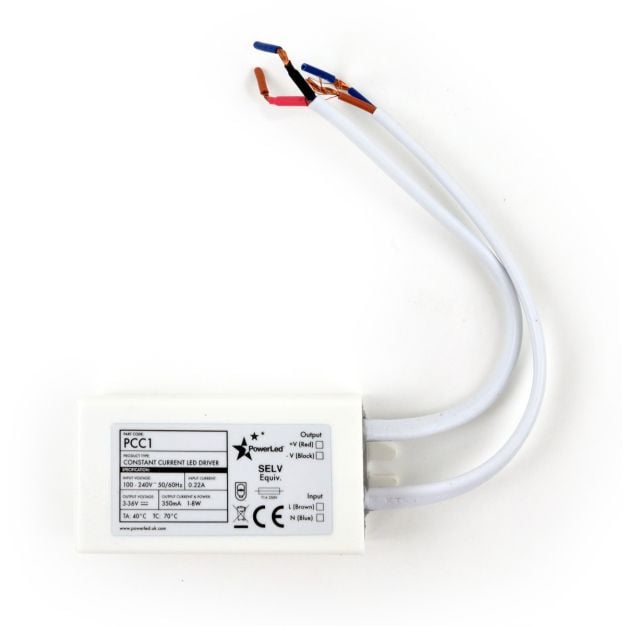 Projectlight LED-driver - 3 tot 36V / 230V - 350mA - 1-8W