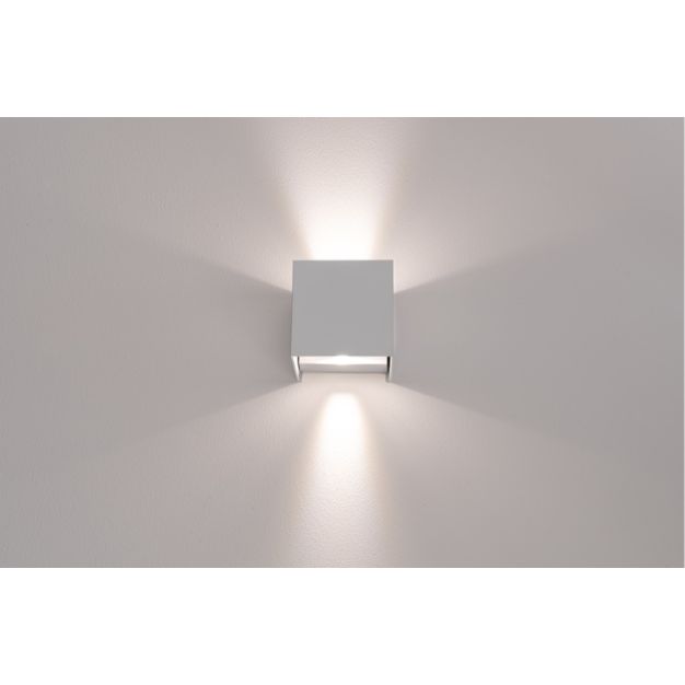 Century Italia Appalque - buiten wandverlichting met 2 regelbare lichtbundels - 12 x 12 x 12 cm - 20W LED incl. - instelbare lichtkleur - IP65 - grijs