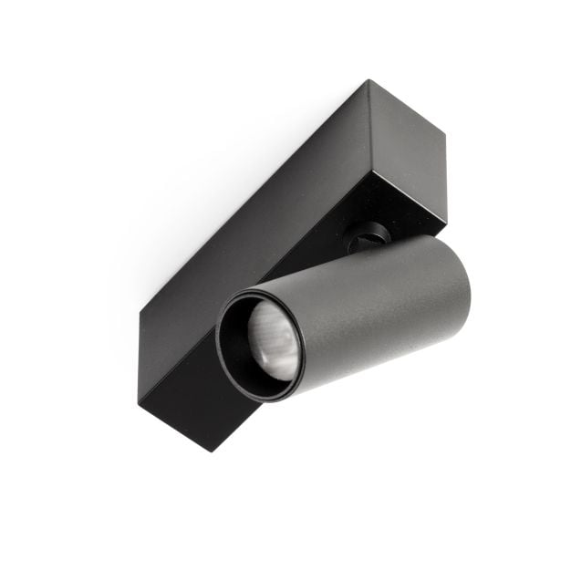 Faro Neso Hole - spot voor magnetische rail - Ø 3,5 x 10 x 8 cm - 5W LED warm wit (3000K) incl.  - 40° lichtbundel - zwart