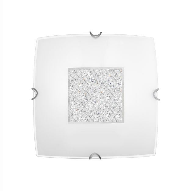 Nova Luce Thelta - plafondverlichting - 40 x 40 x 12 cm - wit en chroom