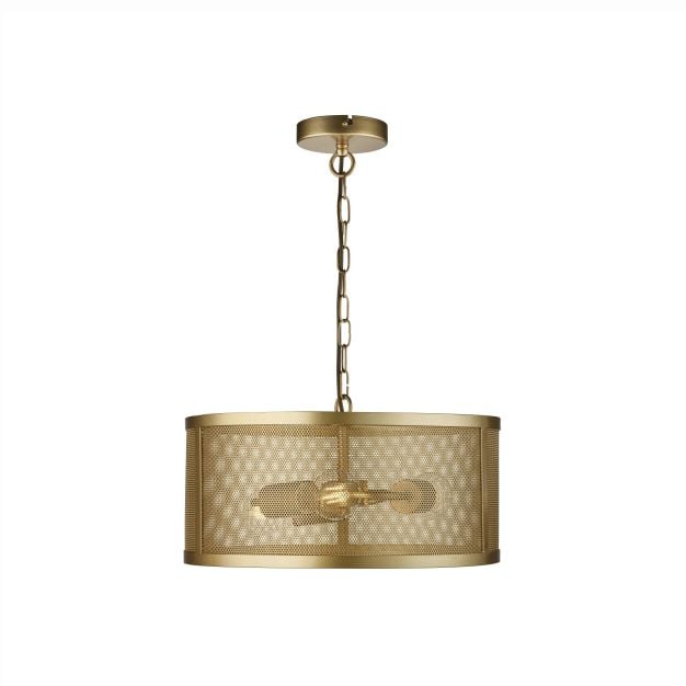 Searchlight Fishnet - hanglamp - Ø 45 x 150 cm - mat goud