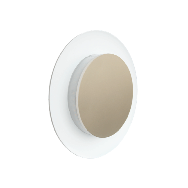 Century Italia Push & Go - wand- en plafondlamp - Ø 22,8 x 4 cm - 20W LED incl. - IP65 - wit met goud