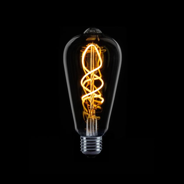 ETH Edison Spiral LED Filament ST64 - E27 - 4W dimbaar - 2200K – gerookt