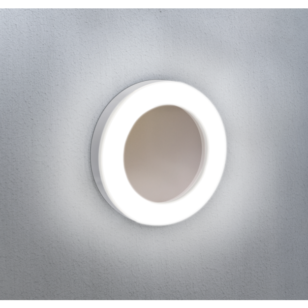 Century Italia Omnia - wand- en plafondlamp - Ø 19 x 4,1 cm - 6W LED incl. - IP65 - wit met goud