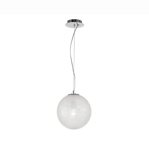 Nova Luce Frozen - hanglamp - Ø 20 x 120 cm - transparant en chroom