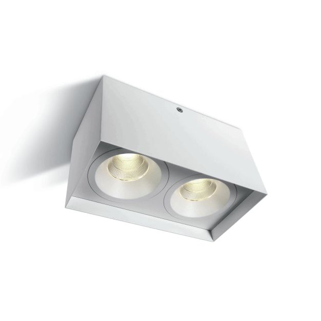 ONE Light COB Indoor Square Cylinders - plafondverlichting - 18 x 10 x 10,7 cm - 2 x 11W LED incl. - wit