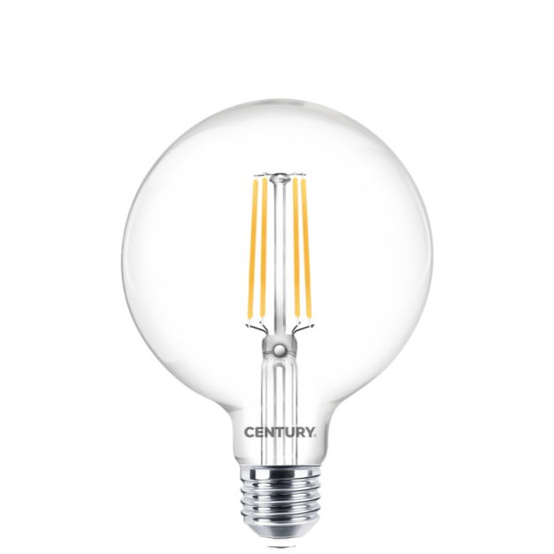 Century Italia LED filament lamp - Ø 9,5 x 14 cm - E27 - 8W niet dimbaar - 2700K - transparant