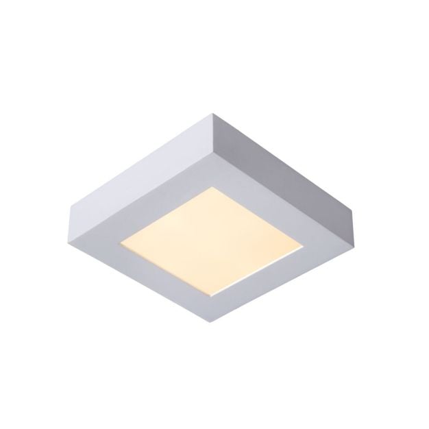 Lucide Brice-Led - plafondverlichting - 16,8 x 16,8 x 3,9 cm - 15W dimbare LED incl. - IP44 - wit