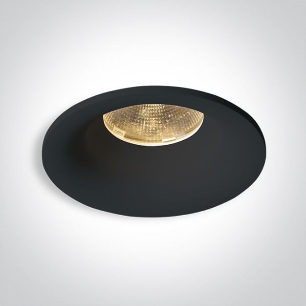 ONE Light Recessed Spots Fixed LED - inbouwspot - Ø 86 mm, Ø 75 mm inbouwmaat - 12W dimbare LED incl. - IP65 - zwart