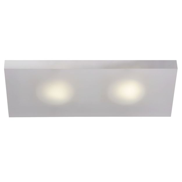 Lucide Winx 2 - plafond/wandverlichting - 35 x 15 x 5,5 cm - 2 x 9W spaarlamp incl. - IP21 - opaal