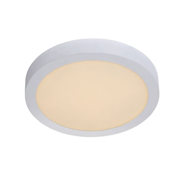 Lucide Brice Round - plafond/wandverlichting - Ø 30 x 3,9 cm - 30W dimbare LED incl. - wit