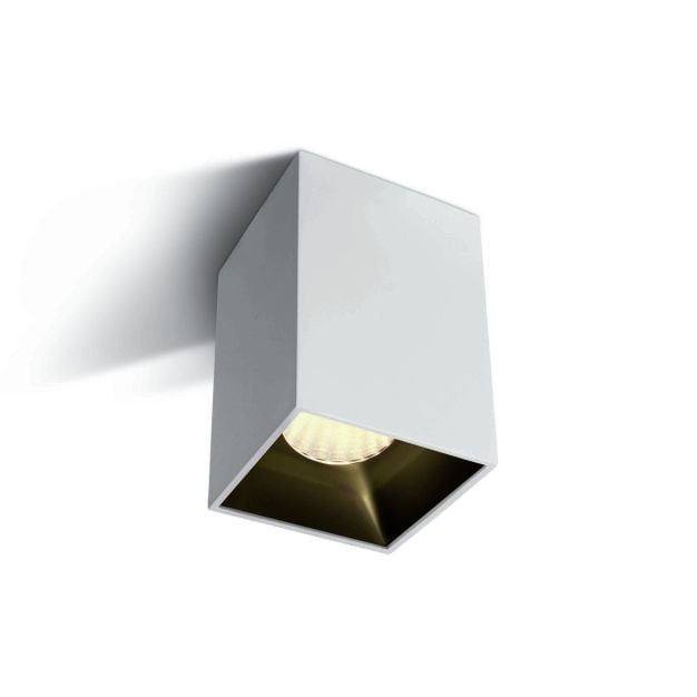 ONE Light Retro Dark Light Square Cylinders - opbouwspot 1L - 7,3 x 7,3 x 9,5 cm - 12W LED incl. - wit