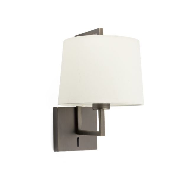 Faro Frame - wandverlichting met schakelaar - 21,5 x 28 x 17,6 cm - beige en oud goud