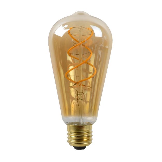 Lucide LED filament lamp - Ø 6,4 x 14,6 cm - E27 - 5W dimbaar - 2200K - amber