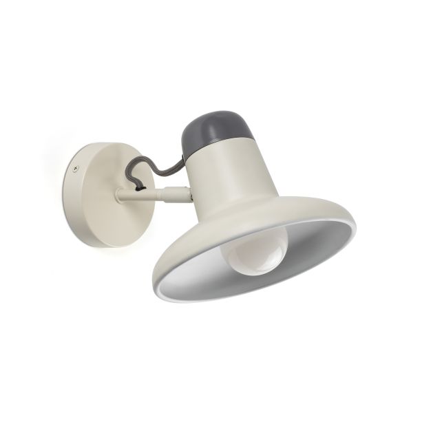 Faro Snap - wandverlichting met schakelaar - 18 x 25 x 14 cm - wit en grijs