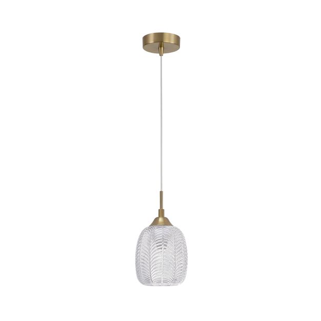 Nova Luce Vario - hanglamp - Ø 13,5 x 120 cm - satijn goud en transparant