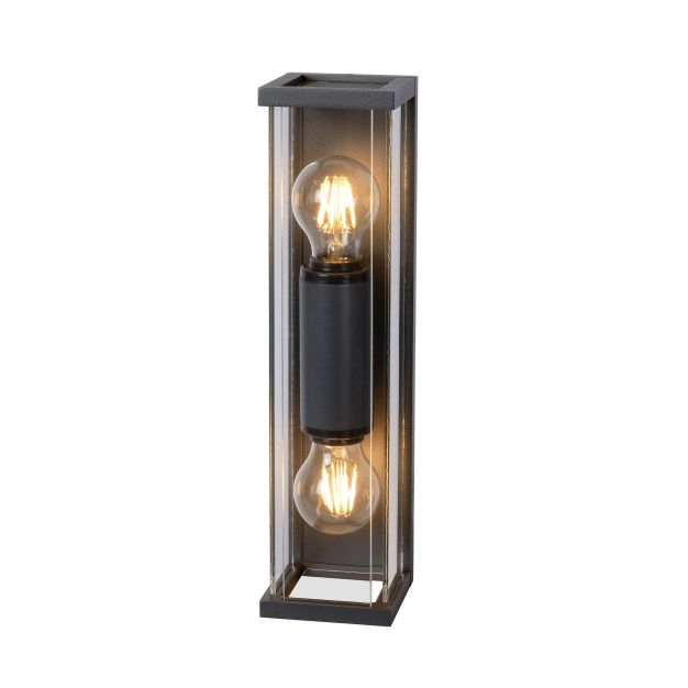 Lucide Claire Mini - buiten wandverlichting - 11 x 36 x 9 cm - IP54 - antraciet