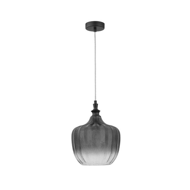 Nova Luce Loni - hanglamp - Ø 24 x 120 cm - rokerig grijs