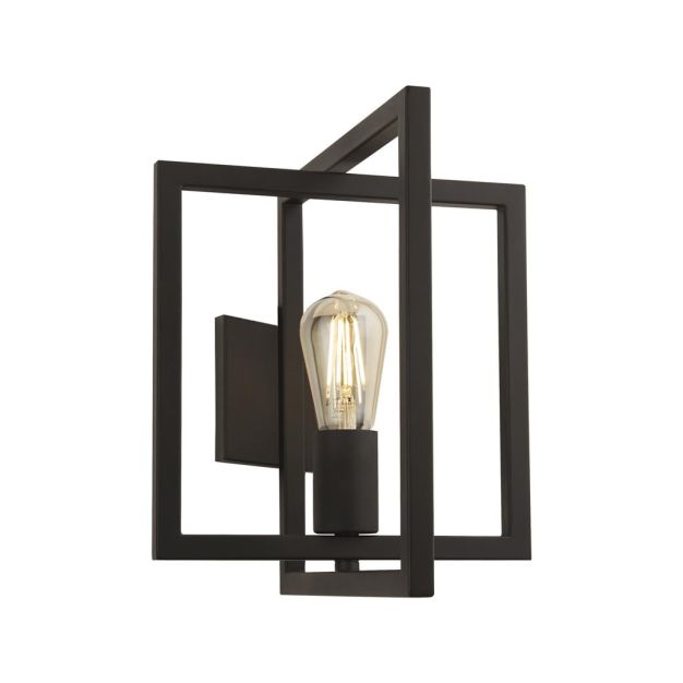 Searchlight Plaza - wandlamp - 25 x 30 cm - mat zwart