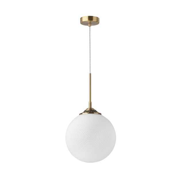 Nova Luce Athena - hanglamp - Ø 25 x 120 cm - wit en messing