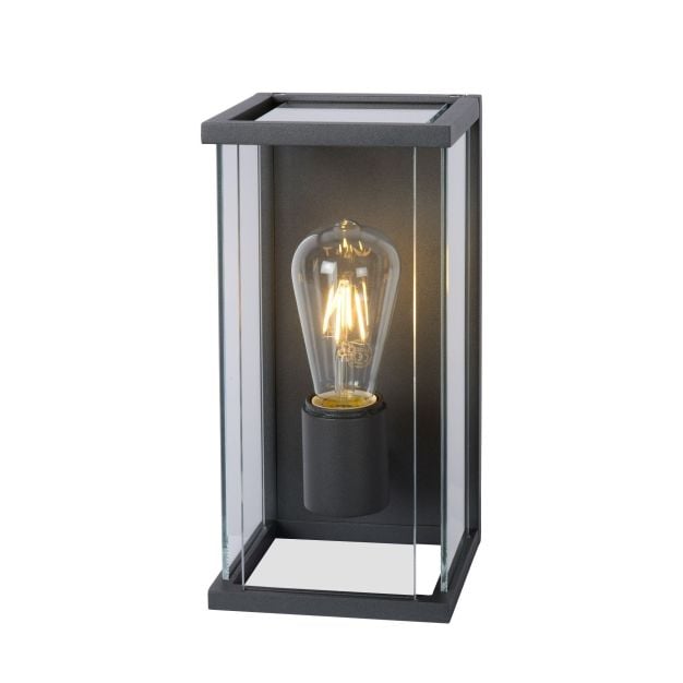 Lucide Claire - buiten wandverlichting met sensor - 14 x 16 x 29 cm - IP54 - antraciet