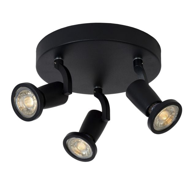 Lucide Jaster - opbouwspot - Ø 20 x 15,5 cm - 3 x 5W LED incl. - zwart