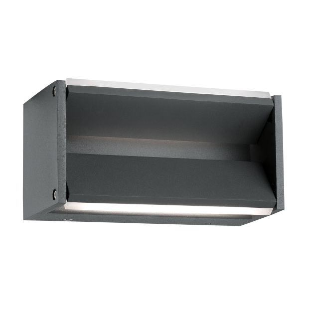 Nova Luce Twin - buiten wandverlichting - 20 x 10 x 10 cm - 2 x 5W LED incl. - IP54 - donkergrijs