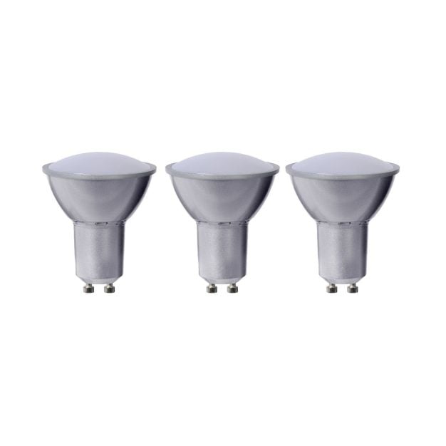 LED-spot (set van 3) - GU10 - 3W - 3000K - grijs