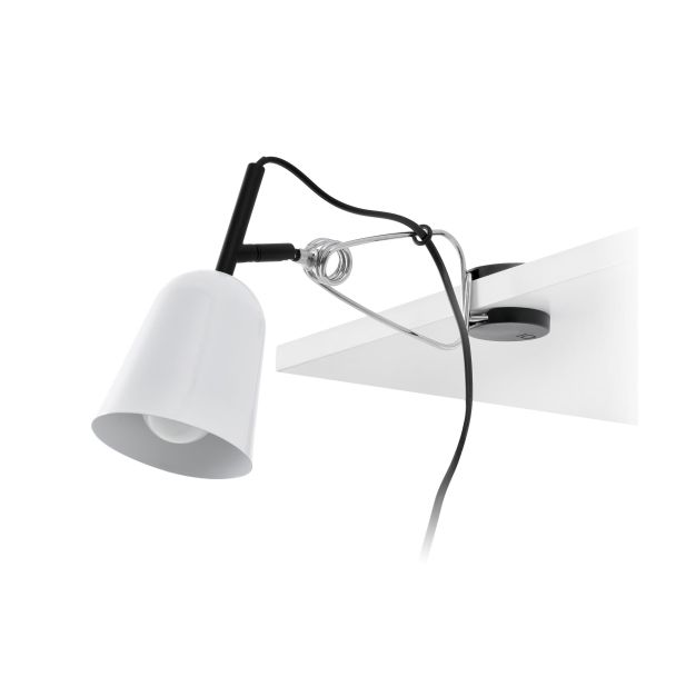 Faro Studio - klemlamp - 9 x 30 x 14 cm - glanzend wit