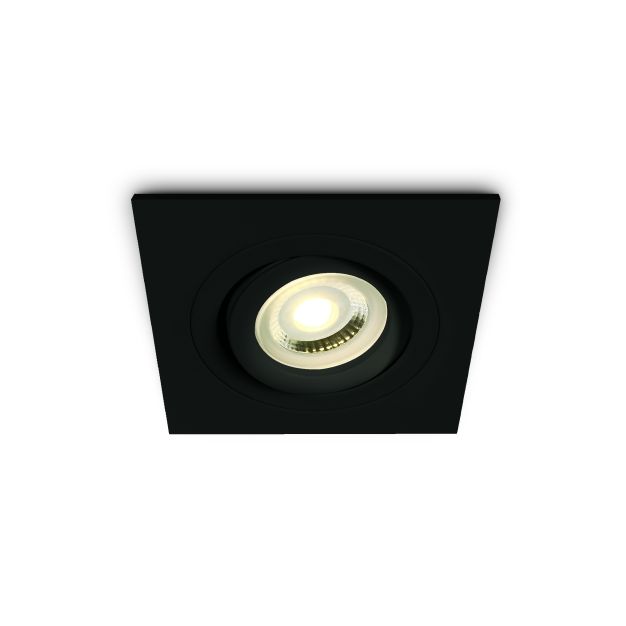 ONE Light Dual Ring Range - inbouwspot - 94 x 94 mm, Ø 80 mm inbouwmaat - zwart