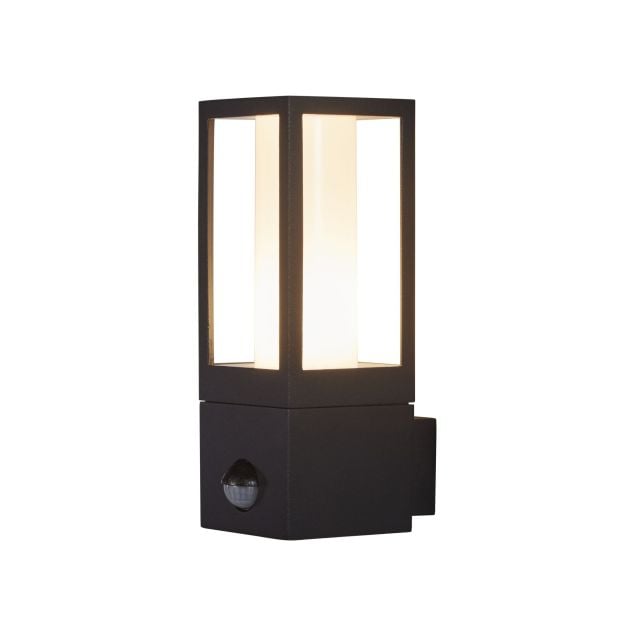 Searchlight Avenue - buiten wandverlichting met sensor - 21 x 21 x 75 cm - IP44 - zwart